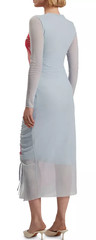 Ted Baker Boxnine Mesh Gathered Pale Blue Midi Dress – size 6 / 2 UK – msrp $295