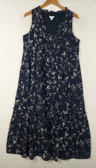 J.Jill Midi Dress Womens Medium Bird 100% Cotton Gauze Casual Lined Tiered