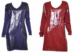 Michael Kors Sequined Jersey Sweater Dress Iris/Dark Lipstick S/M/L Nwt $150