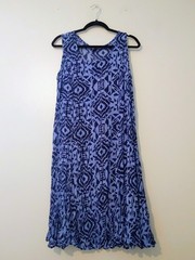 Denim 24/7 Midi Sundress Medium Periwinkle & Blue Aztec Print Flowy Beachy