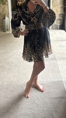 Worn1 Camilla Franks curved waistband short Dress M Uk 12 masked moonlight