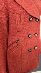 Laundry Shelli Segal Red Bouclé Wool Blend Peacoat Women&rsquo;s Sz 4 Double Breasted