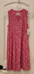 Sonoma Goods For Life Pink White Floral Round Neck Button Shift Midi Dress XS