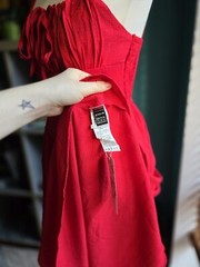 Red Ruched Bust Cami Dress Shein MOD. Princess waist belle christmas party prom