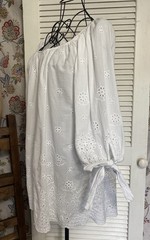 Valentina Naldi 100% Cotton Eyelet Made in Italy Coastal Boho Shirt Dress