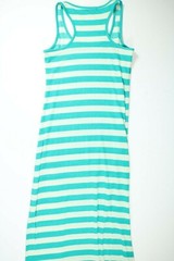 Womens Active Basic Green Striped Dress Small S EUC