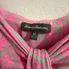 Tommy Bahama Pink Grey Floral Damask Twist Front Midi Sundress Womens Size M