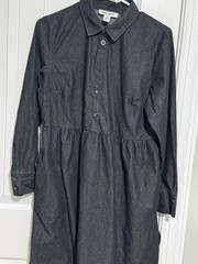 Nine West Lightweight Black Denim Shirt Dress Medium