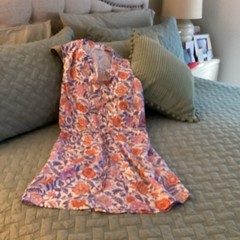 Gap Purple Orange Pink White Sleeveless Floral Sundress Knee Length Women 6