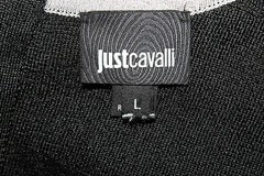 Just Cavalli Sz L Black Red Multi Shimmer Animal Print Acetate Blend Dress