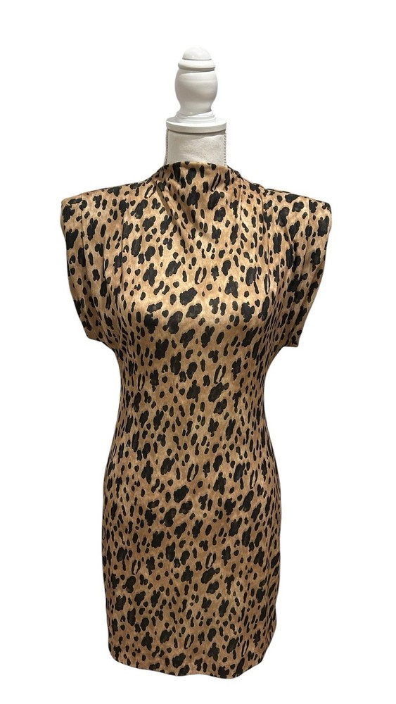 NWT Zara Leopard Print Sheath Dress, Size L
