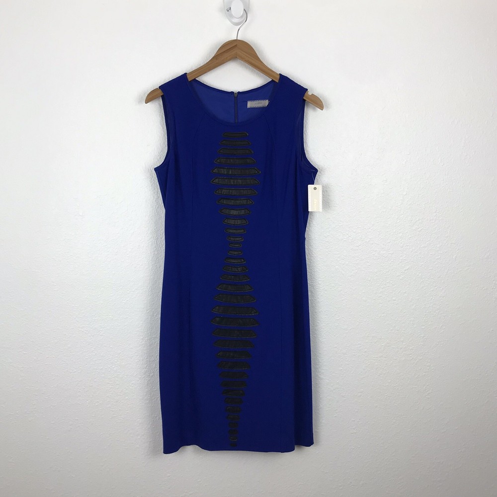 Cluny by Cynthia Steffe royal blue sleeveless body-con sheath dress cocktail
