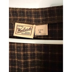 Woolrich Vintage Plaid Wool Blend Jumper Dress Womens XL Brown V-Neck Pinafore