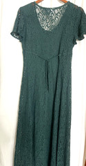 All That Jazz 90s Green Lace Lined Maxi Dress w/Buttons Sz 9/10