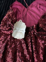 NWT Altar’d State Red Sequin Mini Dress Size Large V Neck