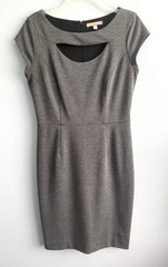 Banana Republic Sheath Dress Cap Sleeve Keyhole Gray Women’s Size 6 Fully Lined