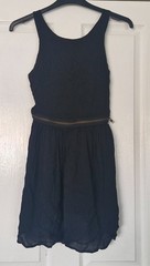 Top Shop Mini Dress Size 10 Black Sleeveless Lightweight Semi Sheer Bottom Half