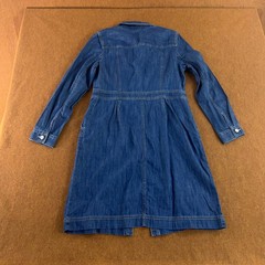 Talbots Womens Size 10 Blue Denim Long Sleeve Pocketed Shirt Dress NWT