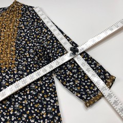 J. Jill Small 100% Rayon Mini Embroidered Dress Blue Floral All Over Print MINT