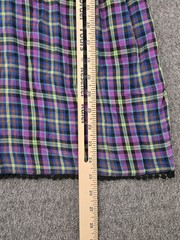 Self Esteem Vtg Y2K Plaid Halter Babydoll Mini Dress Womans Sz Med Pom Pom Trim