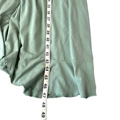 Peruvian Connection Tie-Front Wrap Midi Dress Size Small Green Pima Cotton Blend