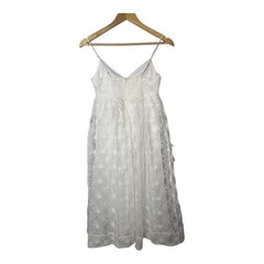 Lulus Radiate Elegance Ivory Floral Tulle Midi Dress Women Size XS NWT