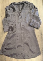 Mandee Women&rsquo;s Gray Solid Button-Front Collared Shirt Dress, Size S, Knee