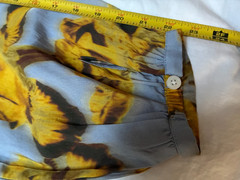 J. CREW MIDI DRESS WITH SLIP IN BLUE LARGE IRIS PRINT IN YELLOW LONG SLEEVE L-XL
