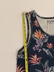 Athletic Summer Dress/Swim Coverup Medium, Tropical floral and blue, Sleeveless