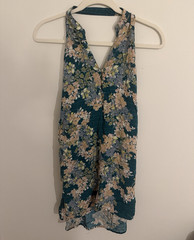 O’Neill Women Teal Multicolor Floral Halter V-Neck Viscose mini Dress S