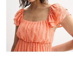 Rewind Junior Size XL Flutter Sleeve Clip Dot Dress