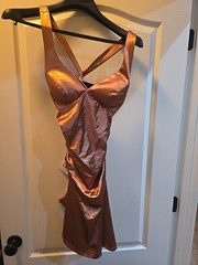 B Darlin Dress Size Medium Copper Color Tie Up Back New with Tags