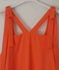 Summer dress ❤ orange ❤ long straps bows party wedding « mullet » size 38/40