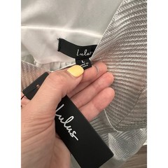 Lulus Silver Metallic Textured Mini Dress Surplice V-Neck Cocktail Party Large