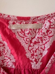 Lola Australia Women&rsquo;s Pink Smocked Back Waist V-Neck Dress Size M Pockets