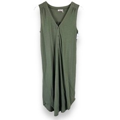 Faherty Annie Sleeveless Henley Midi Dress Women’s Size Small Green Hemp Cotton