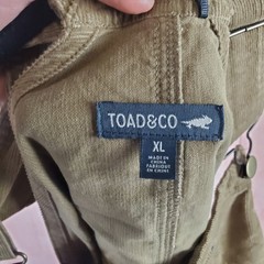 Toad & Co Dress Bib Jumper Womens XL Brown 100% Cotton One Chest Pocket Pull On