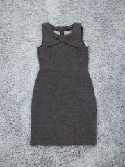 Banana Republic Dress Womens 0 Gray Wool Blend Knit Sweater Tank Zip Straight