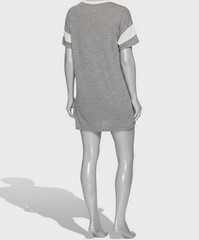 Alternative Women&rsquo;s Gray Striped Short-Sleeve V-Neck T-Shirt Dress Size XL