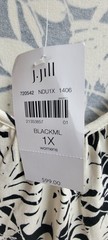 NWT J. Jill Wearever Collection Hawaiian Palm Leaf Tank Dress 1X Black Ivory
