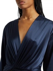 Christopher Esber TRIQUETRA Twist Cut-Out Silk Satin Maxi Floor Dress, AU8/ US 4