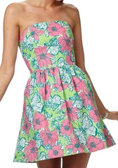Lilly Pulitzer Lottie Dress Size 0 Bloomin Cacoonin Butterfly Floral Coastal