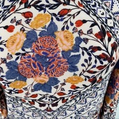 Xhilaration Womens Cold Shoulder Floral Geometric Mini Dress Cream Multicolor M