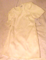 NWT JustFab Med Cream Color Short Fleece Dress CA57737 Polyester Dry Clean Only