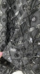 Creative Creations Black Sequin Beaded Embellished Silk Shirt-Dress Jacket LARGE