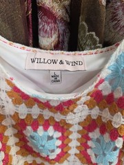 Willow & Wind Womens Size Large Crochet Knit Sundress Colorful Boho Retro Hippie