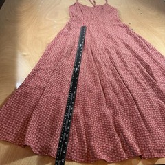 Ann Taylor Seamed Flare Midi Dress Size 4 Geometric Tile Pattern Red