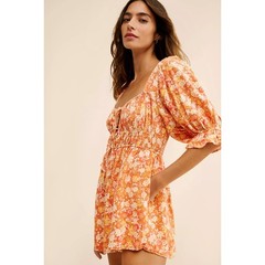 NEW Free People Size Small Show Me Love Romper Smocked Boho Festival Hippie $148
