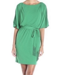 Jessica Simpson Womens Kelly Green Split Sleeve Mini Dress Size Large