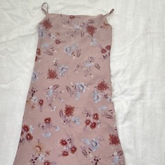Hippie Rose Women&rsquo;s Pink Floral Satin Slip Dress Square Neck Sleeveless Midi M